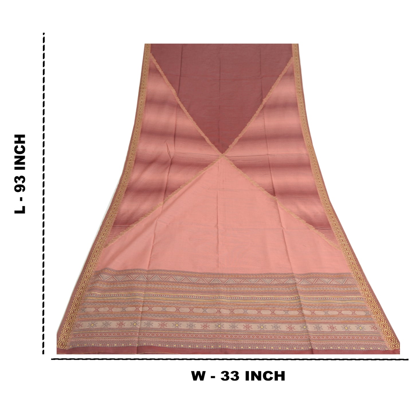 Sanskriti Vintage Long Dupatta Stole Cotton Peach Hijab Woven Wrap Scarves