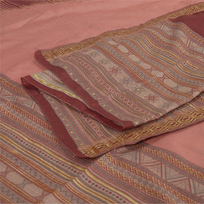 Sanskriti Vintage Long Dupatta Stole Cotton Peach Hijab Woven Wrap Scarves