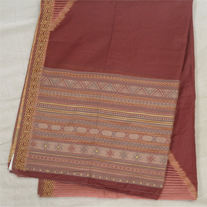 Sanskriti Vintage Long Dupatta Stole Cotton Peach Hijab Woven Wrap Scarves