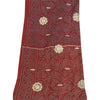 Sanskriti Vintage Long Dupatta Stole Pure Silk Dark Red Handmade Bandhani Gota