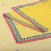 Sanskriti Vintage Yellow Long Dupatta Stole Net Mesh Veil Hand Beaded Scarves