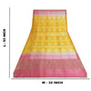 Sanskriti Vintage Long Dupatta Stole Yellow/Pink Zari Printed Pure Cotton Veil