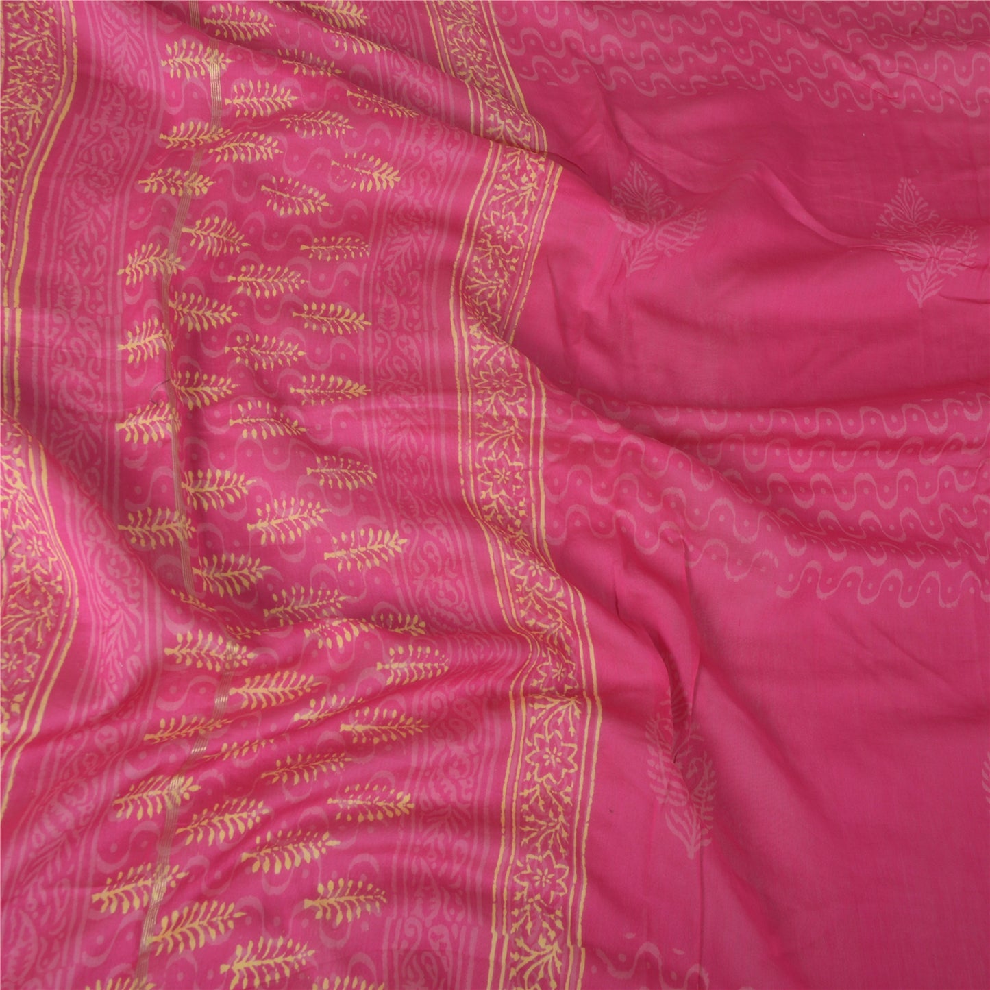 Sanskriti Vintage Long Dupatta Pink Hand Block Printed Pure Cotton Stole Scarves