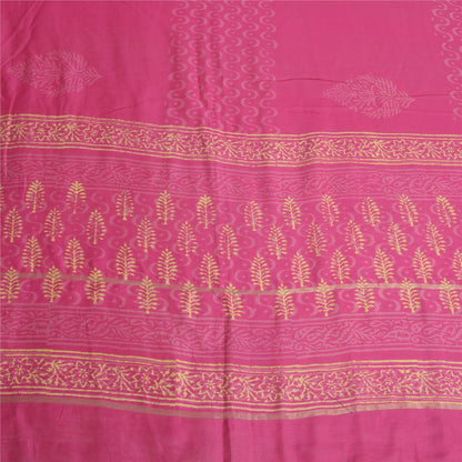 Sanskriti Vintage Long Dupatta Pink Hand Block Printed Pure Cotton Stole Scarves