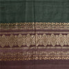 Sanskriti Vintage Long Dupatta Bollywood Green Stole Woven Pure Silk Scarf Hijab