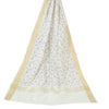 Sanskriti Vintage Long Dupatta Ivory Chanderi Printed Zari Work Veil Stole Scarf