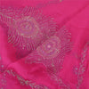 Sanskriti Vintage Long Hot-Pink Dupatta Pure Georgette Hand Beaded Sequins Veil