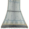 Sanskriti Vintage Long Dupatta Ivory Pure Cotton Printed Zari Woven Stole Veil