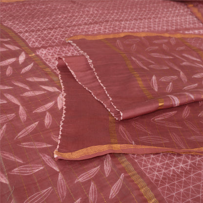 Sanskriti Vintage Long Dupatta Dusty Pink Pure Cotton Print Zari Work Stole Veil