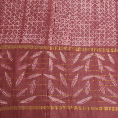 Sanskriti Vintage Long Dupatta Dusty Pink Pure Cotton Print Zari Work Stole Veil