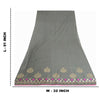 Sanskriti Vintage Long Bollywood Dupatta Gray Pure Cotton Woven Stole Hijab Veil