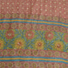 Sanskriti Vintage Long Pink Dupatta Pure Silk Hand Beaded Printed Stole Veil