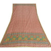 Sanskriti Vintage Long Pink Dupatta Pure Silk Hand Beaded Printed Stole Veil