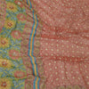 Sanskriti Vintage Long Pink Dupatta Pure Silk Hand Beaded Printed Stole Veil