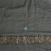 Sanskriti Vintage Long Black Dupatta Pure Chiffon Brocade Zari Woven Beaded Veil