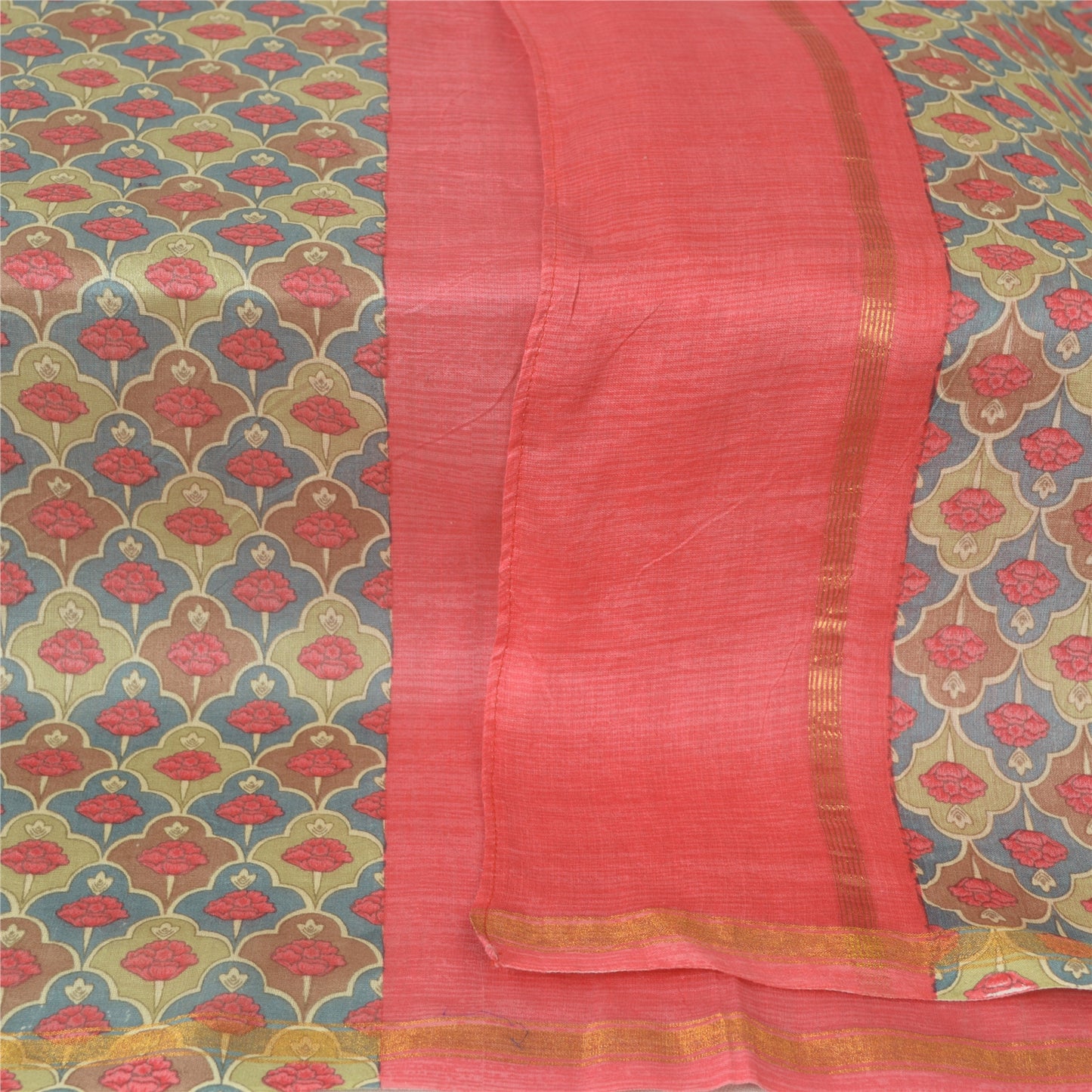 Sanskriti Vintage Long Pink Dupatta Pure Cotton Print/Solid Scarves Stole Veil