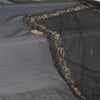 Sanskriti Vintage Long Wedding Black Dupatta Net Mesh Hand Beads Zari Stole Veil