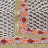 Sanskriti Vintage Long Ivory Dupatta Pure Silk Printed Embroidered Lace Scarves