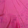 Sanskriti Vintage Long Pink Dupatta Pure Georgette Sequins Hand Beads Veil Stole