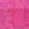 Sanskriti Vintage Long Pink Dupatta Pure Georgette Sequins Hand Beads Veil Stole