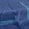 Sanskriti Vintage Long Indian Blue Dupatta Hand Block Printed Pure Silk Stole