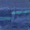 Sanskriti Vintage Long Indian Blue Dupatta Hand Block Printed Pure Silk Stole