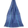 Sanskriti Vintage Long Indian Blue Dupatta Hand Block Printed Pure Silk Stole