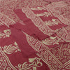 Sanskriti Vintage Long Indian Red Dupatta Pure Silk Batik Printed Scarf Stole