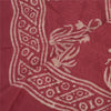 Sanskriti Vintage Long Indian Red Dupatta Pure Silk Batik Printed Scarf Stole