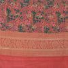 Sanskriti Vintage Red/Blue Dupatta Long Stole Pure Silk Woven Printed Wrap Veil