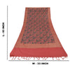 Sanskriti Vintage Red/Blue Dupatta Long Stole Pure Silk Woven Printed Wrap Veil