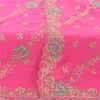 Sanskriti Vintage Pink Dupatta Long Stole Art silk Hand Beaded Premium Wrap Veil