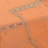 Sanskriti Vintage Long Orange Dupatta Hand Beaded Zardozi Georgette Stole Veil