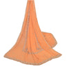 Sanskriti Vintage Long Orange Dupatta Hand Beaded Zardozi Georgette Stole Veil