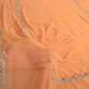 Sanskriti Vintage Long Orange Dupatta Hand Beaded Zardozi Georgette Stole Veil