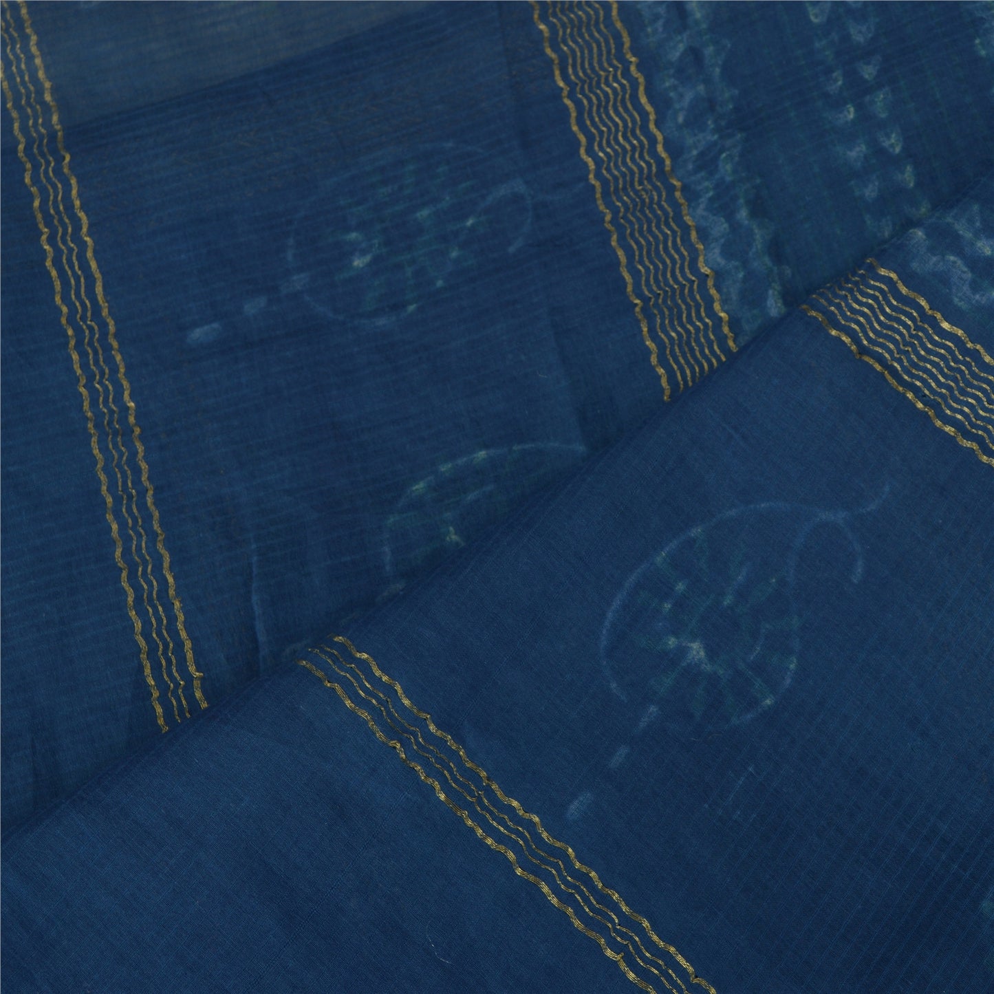 Sanskriti Vintage Long Blue Dupatta Bagru Hand Block Printed Pure Cotton Stole