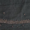 Sanskriti Vintage Long Black Pure Chiffon Silk Dupatta Hand Beaded Dabka Stole