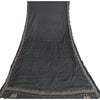 Sanskriti Vintage Long Black Pure Chiffon Silk Dupatta Hand Beaded Dabka Stole