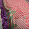 Sanskriti Vintage Long Dupatta Pure Georgette Pink Leheria Embroided Scarf Veil