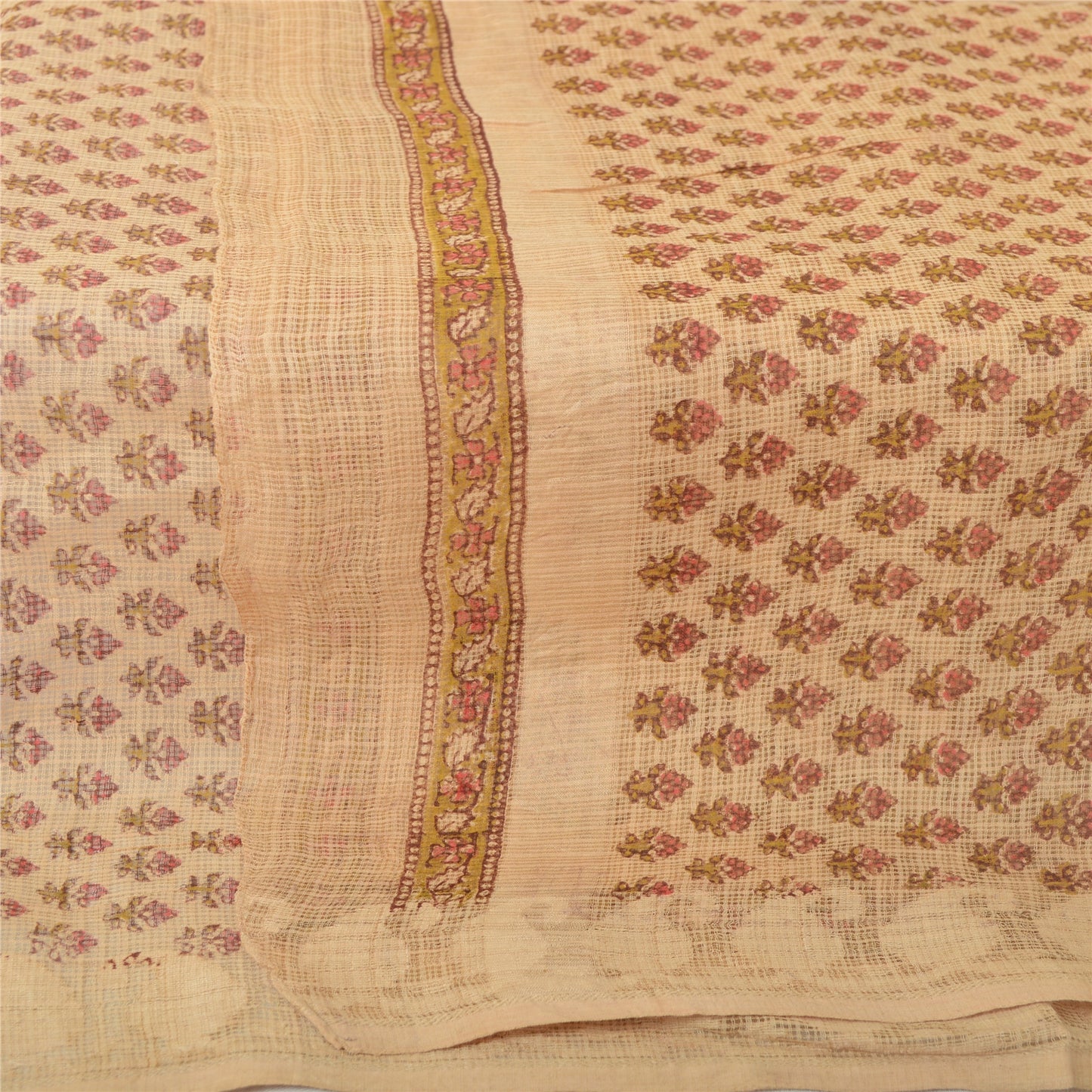 Sanskriti Vintage Long Dupatta Pure Cotton Kota Doria Hand Block Printed Stole