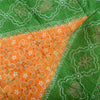 Sanskriti Vintage Long Dupatta Pure Silk Bandhani Print Embroidered Zari Scarves