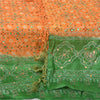 Sanskriti Vintage Long Dupatta Pure Silk Bandhani Print Embroidered Zari Scarves