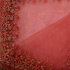 Sanskriti Vintage Long Dupatta Red Net Mesh Wedding Hand Beaded Stole Scarf Veil