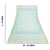 Sanskriti Vintage Long Dupatta Pure Cotton White/Blue Hand Block Print Scarf