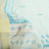 Sanskriti Vintage Long Dupatta Pure Cotton White/Blue Hand Block Print Scarf