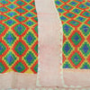 Sanskriti Vintage Long Dupatta Pure Cotton Yellow Embroidered Bagh Phulkari Veil