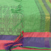 Sanskriti Vintage Long Dupatta/Stole Green Artificial Silk Hand Block Printed