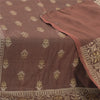 Sanskriti Vintage Long Dupatta/Stole Wedding Pure Silk Brown Woven Scarf Veil