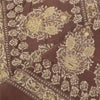 Sanskriti Vintage Long Dupatta/Stole Wedding Pure Silk Brown Woven Scarf Veil