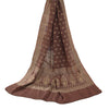 Sanskriti Vintage Long Dupatta/Stole Wedding Pure Silk Brown Woven Scarf Veil